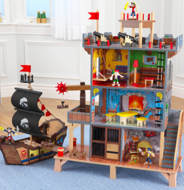 wooden pirate's cove play set