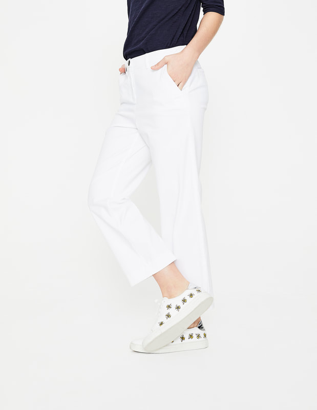 wide crop chino trousers by Boden