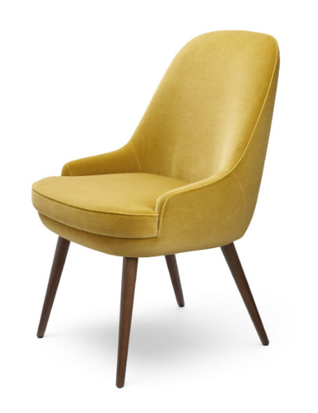 yellow velvet chair by Walter Knoll