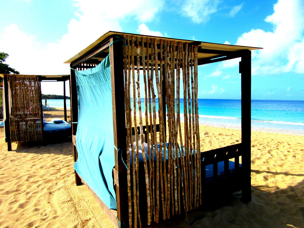 Bali beach beds at Turner's Beach, Antigua