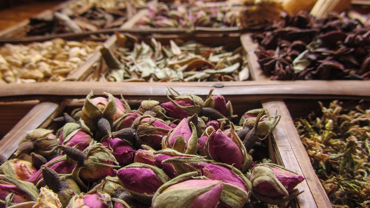 Perfumes and spices in Marrakech market