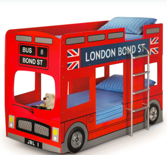 Red double decker bus children's bunk bed
