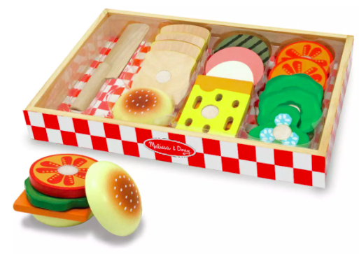 children's wooden sandwich making set